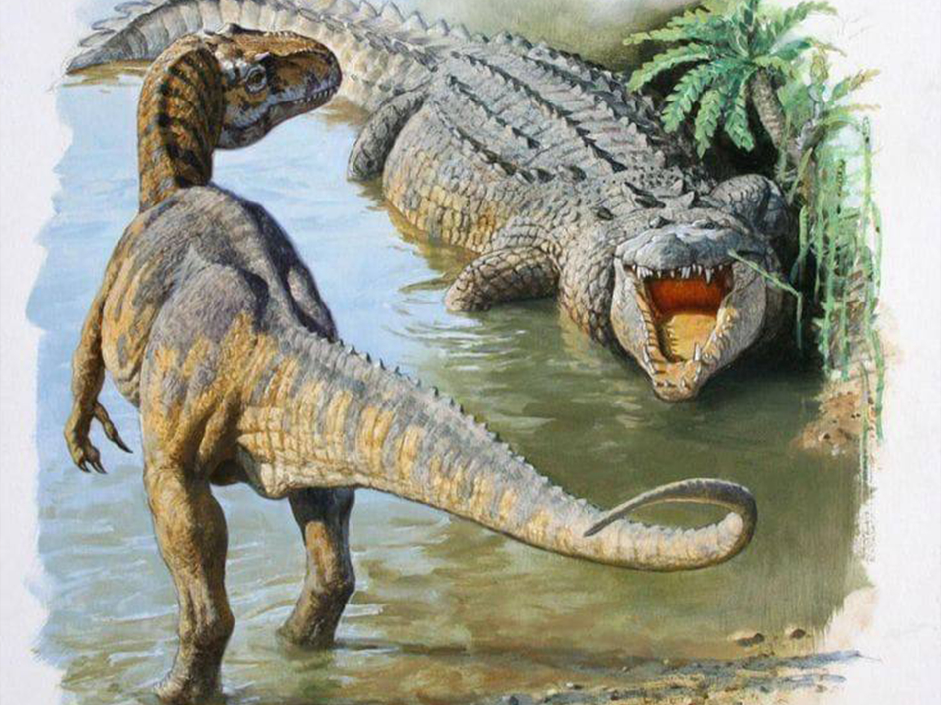 Крокодилы правда жили в мезозое, во времена динозавров