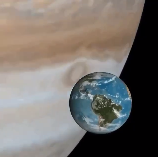 Разница в скорости вращения Земли и Юпитера