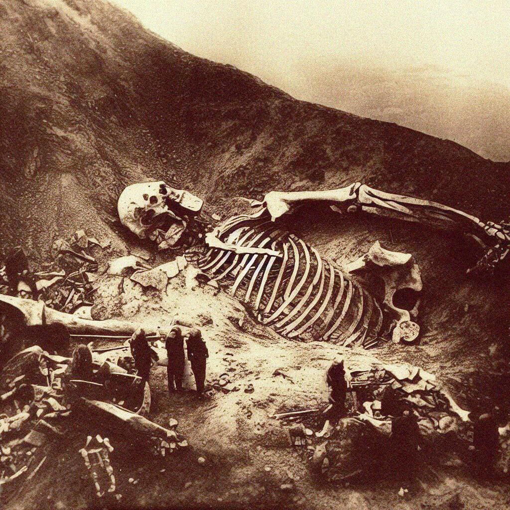 Сильно поврежденный ГИГАНТ его огромный скелет найденный в отвале в горах 150 лет назад