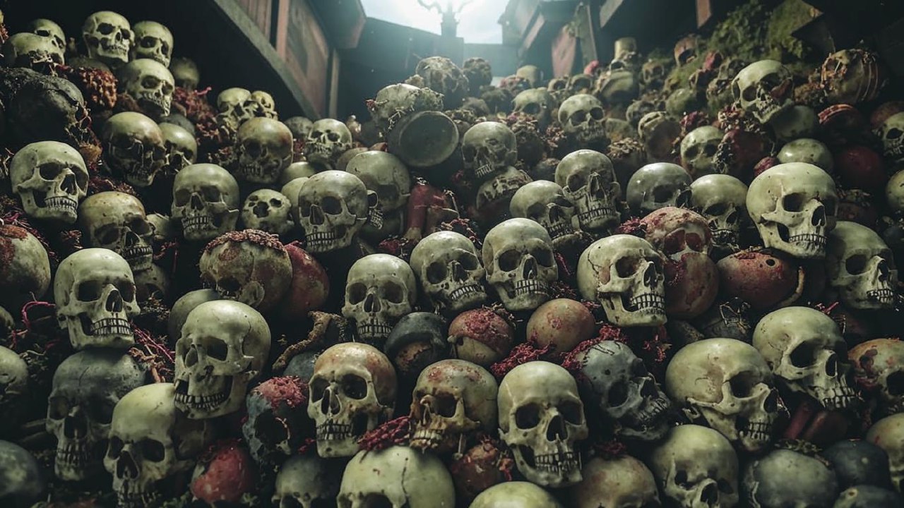 Мекурабэ — огромная груда из черепов и отрубленных голов с глазами, которые пристально смотрят на очевидца
